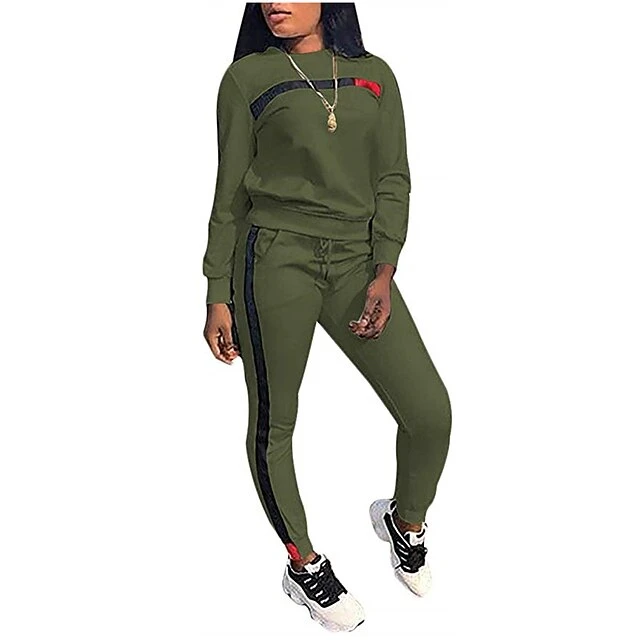 Women's Tracksuit Sweatsuit Patchwork 2 Piece Street Winter Long Sleeve Breathable Lightweight Soft Fitness Gym Workout Running Sportswear Activewear Color Block Black Army Green Burgundy 10 Women's Tracksuit Sweatsuit Patchwork 2 Piece Street Winter Long Sleeve Breathable Lightweight Soft Fitness Gym Workout Running Sportswear Activewear Color Block Black Army Green Burgundy - Image 10