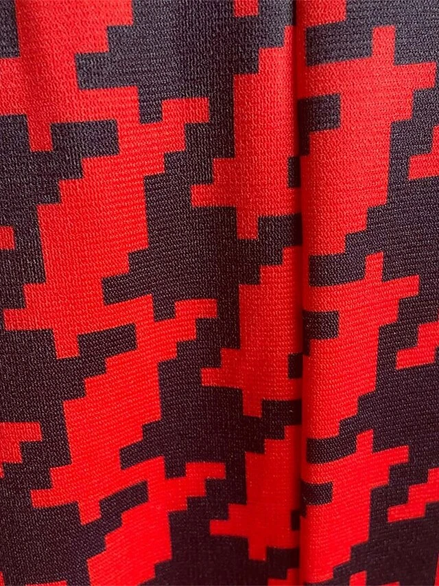 Women's Jumpsuit High Waist Print Print V Neck Streetwear Office Work Regular Fit Long Sleeve Yellow Red S M L Fall 8 Women's Jumpsuit High Waist Print Print V Neck Streetwear Office Work Regular Fit Long Sleeve Yellow Red S M L Fall - Image 8