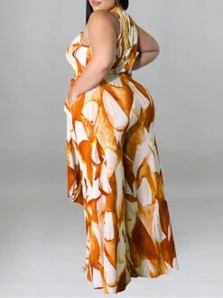 Women's Jumpsuit High Waist Print Floral Crew Neck Casual Daily Holiday Regular Fit Sleeveless Red Blue Purple XL XXL 3XL Spring -Outlet Suit Skirt Fit Store qvcgzt1675747209574