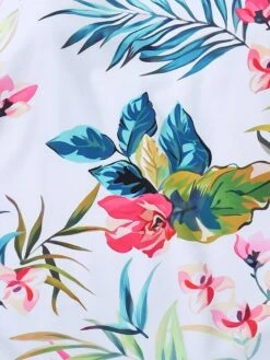 Women's Swimwear Tankini Rash Guard Diving Normal Swimsuit 2 Piece UV Protection Modest Swimwear Slim Strapless Leaf Floral White T Shirt Tee Padded Bathing Suits Sports Beach Wear Sexy -Outlet Suit Skirt Fit Store qxxbob1644313415719