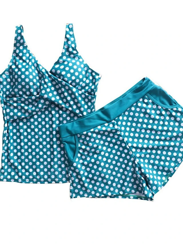 Women's Swimwear Tankini 2 Piece Swimsuit Push Up Polka Dot Green Black Army Green Vest Bathing Suits New Casual Vacation / Sports / Summer / Padded Bras 5 Women's Swimwear Tankini 2 Piece Swimsuit Push Up Polka Dot Green Black Army Green Vest Bathing Suits New Casual Vacation / Sports / Summer / Padded Bras - Image 5