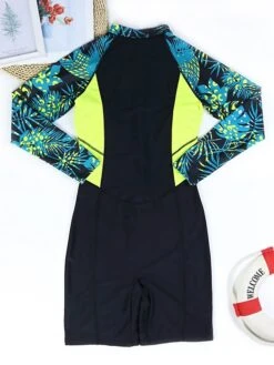 Women's Swimwear Rash Guard Diving Normal Swimsuit Patchwork Zip Up Floral Print Multicolor Black Blue Green Padded High Neck Bathing Suits New Vacation Holiday 24 Women's Swimwear Rash Guard Diving Normal Swimsuit Patchwork Zip Up Floral Print Multicolor Black Blue Green Padded High Neck Bathing Suits New Vacation Holiday -Outlet Suit Skirt Fit Store rgstsn1686048126075