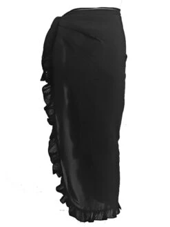 Women's Swimwear Cover Up Swim Shorts Wrap Normal Swimsuit Ruffle Pure Color Black White Yellow Pink Red Bathing Suits New Vacation Fashion -Outlet Suit Skirt Fit Store rktxcs1646376450826