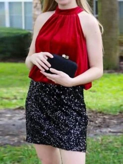 Women's Skirt Work Skirts Mini Silver Black Gold Skirts All Seasons Sequins Fashion Sparkle Sparkle & Shine Xmas Party Christmas S M L -Outlet Suit Skirt Fit Store rsddbk1666405677120