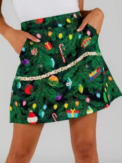 Women's Christmas Skirts Mini Polyester Red Green Skirts All Seasons Fashion Party Christmas M L XL -Outlet Suit Skirt Fit Store rwuddx1694742858442