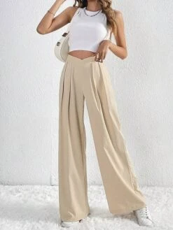 Women's Wide Leg Pants Trousers Full Length Vacation Fashion Outdoor Street Apricot S M Fall Winter -Outlet Suit Skirt Fit Store scgghe1696731545059