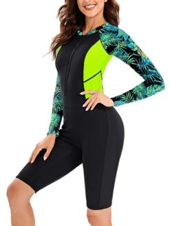 Women's Swimwear Rash Guard Diving Normal Swimsuit Patchwork Zip Up Floral Print Multicolor Black Blue Green Padded High Neck Bathing Suits New Vacation Holiday 17 Women's Swimwear Rash Guard Diving Normal Swimsuit Patchwork Zip Up Floral Print Multicolor Black Blue Green Padded High Neck Bathing Suits New Vacation Holiday -Outlet Suit Skirt Fit Store sdhhfd1686048118230