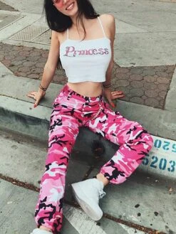 Women's Cargo Pants Joggers Pants Trousers Full Length Side Pockets Micro-elastic Mid Waist Basic Hip-Hop Leisure Sports Weekend Pink Wine S M Spring &Fall -Outlet Suit Skirt Fit Store sgynon1646650492723