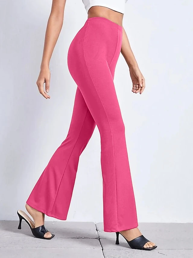 Women's Bell Bottom Pants Trousers Black Rainbow Rose Red Mid Waist Fashion Streetwear Party Street Daily Print Micro-elastic Full Length Comfort Floral S M L XL 2XL 1 Women's Bell Bottom Pants Trousers Black Rainbow Rose Red Mid Waist Fashion Streetwear Party Street Daily Print Micro-elastic Full Length Comfort Floral S M L XL 2XL