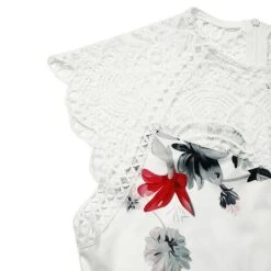 Women's Jumpsuit Lace Print Floral Crew Neck Elegant Daily Holiday Straight Regular Fit Sleeveless Beige White S M L Spring -Outlet Suit Skirt Fit Store sronoa1662460276183