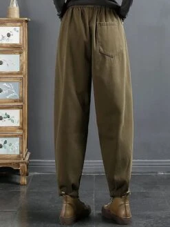 Women's Baggy Harem Pants Full Length Baggy Micro-elastic Fashion Streetwear Outdoor Street Thickened Black Fleece Ginger Yellow Plus Velvet Thick L 100-115 Catties XL 115-130 Catties Fall Winter 11 Women's Baggy Harem Pants Full Length Baggy Micro-elastic Fashion Streetwear Outdoor Street Thickened Black Fleece Ginger Yellow Plus Velvet Thick L 100-115 Catties XL 115-130 Catties Fall Winter -Outlet Suit Skirt Fit Store sxyzol1692182864828