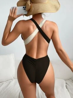 Sexy Monokini Women's Deep V Swimwear Criss Cross One Piece SwimsuitStylish Backless High Cut Thong Padded Bathing Suits -Outlet Suit Skirt Fit Store tbxwpn1690454876985