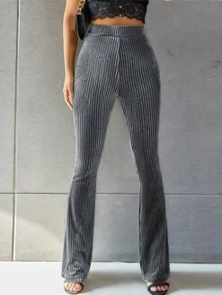 Women's Bell Bottom Pants Trousers Full Length Fashion Chic & Modern Outdoor Street Light Coffee Dark Brown S M Fall Winter