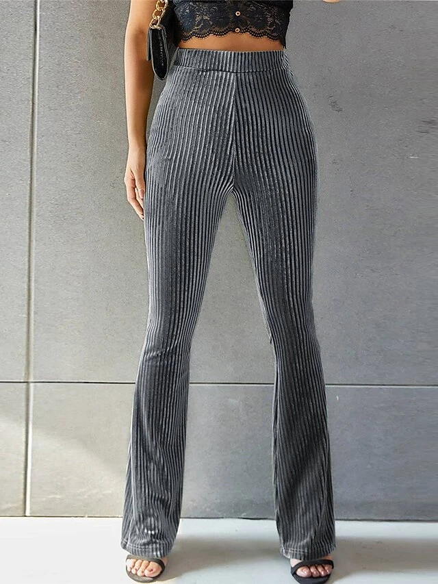 Women's Bell Bottom Pants Trousers Full Length Fashion Chic & Modern Outdoor Street Light Coffee Dark Brown S M Fall Winter 1 Women's Bell Bottom Pants Trousers Full Length Fashion Chic & Modern Outdoor Street Light Coffee Dark Brown S M Fall Winter