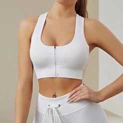 Women's High Support Sports Bra Running Bra Seamless Zip Front Bra Top Padded Yoga Fitness Gym Workout High Impact Breathable Lightweight Spandex Rust Red Black White Solid Colored 32 Women's High Support Sports Bra Running Bra Seamless Zip Front Bra Top Padded Yoga Fitness Gym Workout High Impact Breathable Lightweight Spandex Rust Red Black White Solid Colored -Outlet Suit Skirt Fit Store tfxrli1678358109461