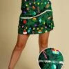 Women's Christmas Skirts Mini Polyester Red Green Skirts All Seasons Fashion Party Christmas M L XL