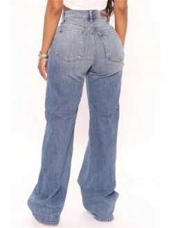 Women's High Waist Wide Leg Jeans Denim River Blue Fashion Streetwear Daily Wear Vacation Going Out Pocket Full Length Breathability Plain XS S M L XL 6 Women's High Waist Wide Leg Jeans Denim River Blue Fashion Streetwear Daily Wear Vacation Going Out Pocket Full Length Breathability Plain XS S M L XL -Outlet Suit Skirt Fit Store tifsng1689234246252