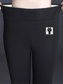 Women's Fleece Pants Pants Trousers Leggings 891 Black Kitten Gray Kitten Black Fashion Streetwear Casual Outdoor Street Causal Full Length Thermal Warm Solid Color S M L XL 2XL -Outlet Suit Skirt Fit Store tjoiuc1692863146314