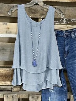 Women's Plus Size Tank Top Black Blue Purple Plain Layered Sleeveless Casual Basic U Neck Regular Fit -Outlet Suit Skirt Fit Store tjtdbp1680091275485