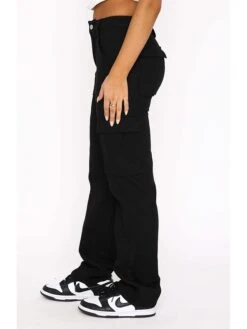 Women's Cargo Pants Wide Leg Pants Trousers Full Length Cotton Baggy Micro-elastic Mid Waist Fashion Casual Street Casual Daily Black Green S M -Outlet Suit Skirt Fit Store trowbb1684310926885