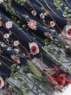 Women's Skirt Swing Midi Tulle Apricot Black White Red Skirts Fall & Winter Floral Embroidered High Waist Vintage Elegant Christmas Xmas Street M L XL -Outlet Suit Skirt Fit Store ttuwri1694271033851