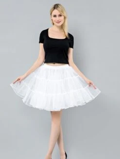 Women's Skirt Tutu Petticoat Black White Skirts Summer Layered Tulle Lined Active Tutus Xmas Performance Christmas One-Size -Outlet Suit Skirt Fit Store tuhvjm1626942073044
