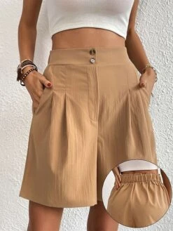 Women's Shorts Slacks Black Dark Gray Fuchsia High Waist Active Simple Casual Vacation Casual Daily Weekend Pocket Short Breathability Plain S M L XL