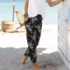 Women's Joggers Straight Black & White Black Dark Navy Coastal grandma style Stylish Casual Daily Daily Wear Going Out Print Stretchy Full Length Comfortable Graphic S M L XL 2XL
