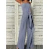 Women's Jumpsuit Solid Color Cold Shoulder Elegant Party Straight Regular Fit Spaghetti Strap Dark Gray S M L Spring