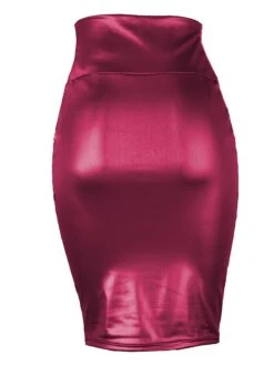 Women's Skirt Bodycon Maxi Faux Leather Black Red Blue Coffee Skirts Fall & Winter Ruched Fashion Elegant Street Daily S M L -Outlet Suit Skirt Fit Store vdmzmc1664353398677