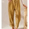 Women‘s Corduroy Pants Fashion Trousers Side Pockets Full Length Casual Weekend Micro-elastic Chinese Style Comfort Beige XXL