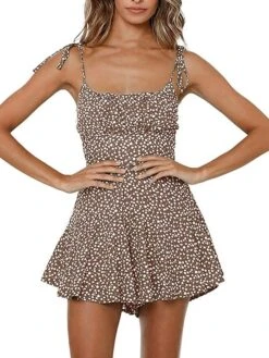 Women's Romper Backless Print Floral Square Neck Streetwear Street Daily Regular Fit Sleeveless Wine Blue Orange S M L Summer 17 Women's Romper Backless Print Floral Square Neck Streetwear Street Daily Regular Fit Sleeveless Wine Blue Orange S M L Summer -Outlet Suit Skirt Fit Store virmqg1681203126301