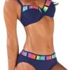 Women's Swimwear Bikini 2 Piece Plus Size Swimsuit 2 Piece Push Up Sexy High Waisted For Big Busts Color Block Black Wine Blue Green Bathing Suits New Beach Wear Chic & Modern