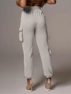 Women‘s Cargo Khaki Pants Trousers Full Length Cotton Micro-elastic High Waist Fashion Streetwear Street Daily Apple Green Black S M Fall Winter -Outlet Suit Skirt Fit Store vlyofp1693811773445