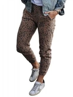 Women's Chinos Pants Trousers Full Length High Cut Micro-elastic High Waist Fashion Streetwear Street Daily Leopard S M Fall Winter -Outlet Suit Skirt Fit Store vmjkpm1693206839400