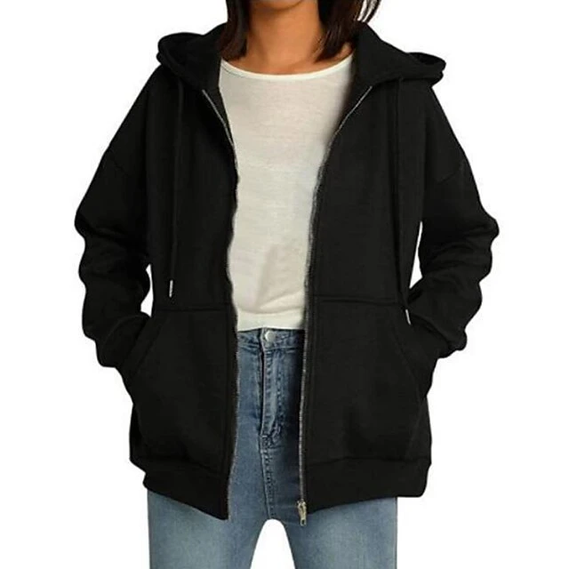 Women's Hoodie Jacket Full Zip Hoodie Solid Color Sport Athleisure Shirt Long Sleeve Warm Breathable Soft Comfortable Everyday Use Casual Athleisure Daily Activewear Outdoor / Winter 15 Women's Hoodie Jacket Full Zip Hoodie Solid Color Sport Athleisure Shirt Long Sleeve Warm Breathable Soft Comfortable Everyday Use Casual Athleisure Daily Activewear Outdoor / Winter - Image 15