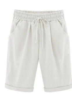 Women's Slacks Sunday Shorts Cotton Blend Light Blue Pink ArmyGreen Mid Waist Vacation Casual Work Beach Pocket Micro-elastic Knee Length Lightweight Solid Color S M L XL 2XL / Loose Fit 32 Women's Slacks Sunday Shorts Cotton Blend Light Blue Pink ArmyGreen Mid Waist Vacation Casual Work Beach Pocket Micro-elastic Knee Length Lightweight Solid Color S M L XL 2XL / Loose Fit -Outlet Suit Skirt Fit Store vzwznn1623122218406