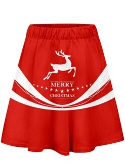 Women's Skirt Swing Mini Red Skirts Fall & Winter Print High Waist Fashion Casual Ugly Christmas Street Xmas S M L -Outlet Suit Skirt Fit Store wgmnyy1695013993376