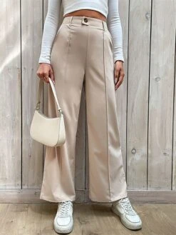 Women's Culottes Wide Leg Pants Trousers Full Length Micro-elastic Fashion Streetwear Outdoor Casual Daily Apricot S M Fall Winter 25 Women's Culottes Wide Leg Pants Trousers Full Length Micro-elastic Fashion Streetwear Outdoor Casual Daily Apricot S M Fall Winter -Outlet Suit Skirt Fit Store wqimni1692182845759