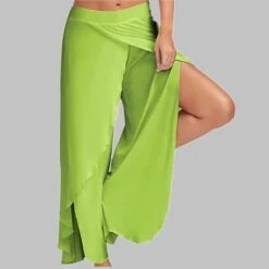 Women's Culottes Wide Leg Pants Trousers Baggy Light Green Light Grey Light Blue Mid Waist Stylish Boho Daily Going Out Soft Plain S M L XL XXL -Outlet Suit Skirt Fit Store wrlklf1623312787064
