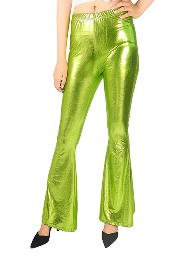 Women's Bell Bottom Leather Pants Pants Trousers Full Length Fashion Streetwear Party Outdoor Silver Lake Blue S M Fall Winter 3 Women's Bell Bottom Leather Pants Pants Trousers Full Length Fashion Streetwear Party Outdoor Silver Lake Blue S M Fall Winter - Image 3