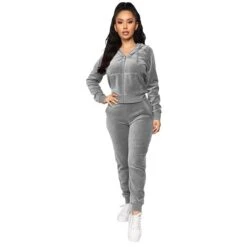 Women's Tracksuit Sweatsuit 2 Piece Full Zip Street Winter Long Sleeve Velvet Warm Breathable Soft Fitness Gym Workout Running Sportswear Activewear Solid Colored Black Gray Rosy Pink / Jacket -Outlet Suit Skirt Fit Store wvgxhp1611114596742