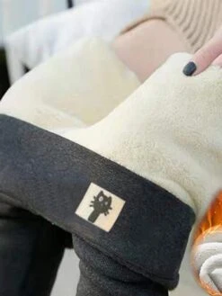 Women's Fleece Pants Tights Leggings Full Length Stretchy Mid Waist Fashion Tights Daily 1# 2# S M Fall & Winter