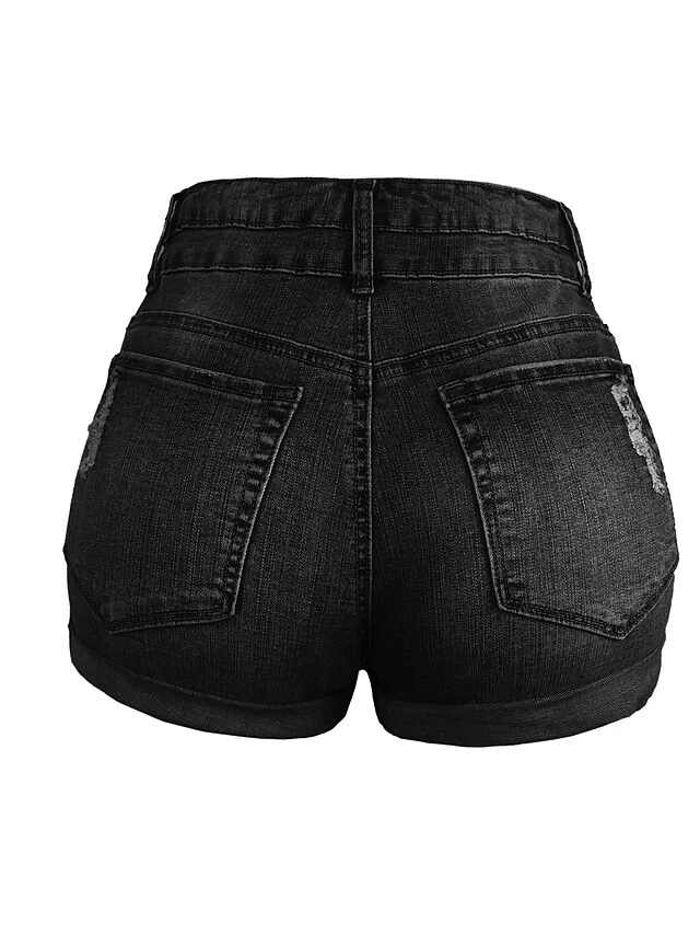Women's Jeans Shorts Denim Blue Dark Blue Black Mid Waist Fashion Office Casual Baggy Micro-elastic Short Comfort Plain S M L XL XXL 15 Women's Jeans Shorts Denim Blue Dark Blue Black Mid Waist Fashion Office Casual Baggy Micro-elastic Short Comfort Plain S M L XL XXL - Image 15