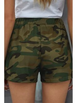 Women's Shorts Cotton Blend Light Green Army Green Gray Mid Waist Fashion Sporty Leisure Sports Weekend Side Pockets Print Micro-elastic Short Comfort Camouflage S M L XL XXL -Outlet Suit Skirt Fit Store xihmfb1654150408929