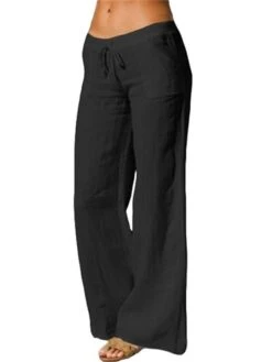 Women's Straight Long Cotton And Linen Low Waist Simple Classic Casual Daily Wear Black White S M Spring Fall -Outlet Suit Skirt Fit Store xkpnif1697798673732