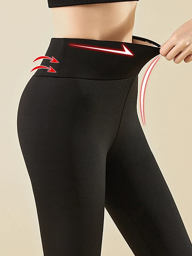 Women's Fleece Pants Pants Trousers Leggings Full Length Micro-elastic High Waist Fashion Simple Street Daily Black 1# Black S M Fall Winter 5 Women's Fleece Pants Pants Trousers Leggings Full Length Micro-elastic High Waist Fashion Simple Street Daily Black 1# Black S M Fall Winter - Image 5