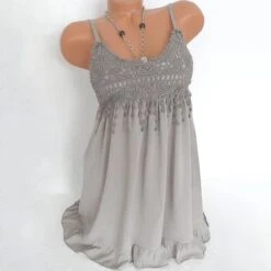 Women's Plus Size Tank Top Camisole Summer Tops White Blue Green Solid Color Lace Ruffle Sleeveless Daily Weekend Holiday Casual Strap Regular Fit Summer Spring -Outlet Suit Skirt Fit Store xsipqb1656055494666