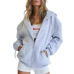 Women's Hoodie Jacket Drawstring Long Sleeve Hoodie Athletic Athleisure Thermal Warm Breathable Moisture Wicking Running Active Training Walking Sportswear Activewear Solid Colored Black White Light -Outlet Suit Skirt Fit Store xtsvar1664600815453