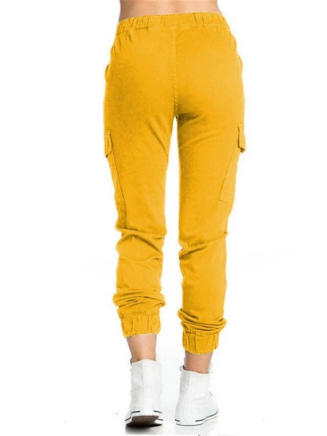 Women's Cargo Pants Sweatpants Pants Trousers Full Length Micro-elastic Mid Waist Fashion Streetwear Street Daily Deep Green Black S M Summer Fall 12 Women's Cargo Pants Sweatpants Pants Trousers Full Length Micro-elastic Mid Waist Fashion Streetwear Street Daily Deep Green Black S M Summer Fall - Image 12